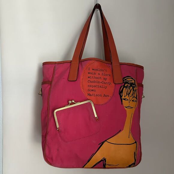 Coach Handbags - Coach 13379 Bonnie Cashin Tote Bag Pink Canvas Graphic Kisslock Madison Ave